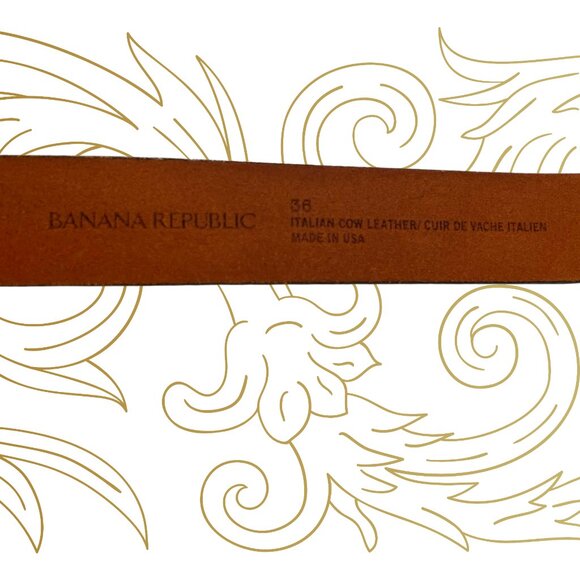 🟤 Banana Republic Brown Leather Belt - Italian Leather, Made in USA - Picture 2 of 4